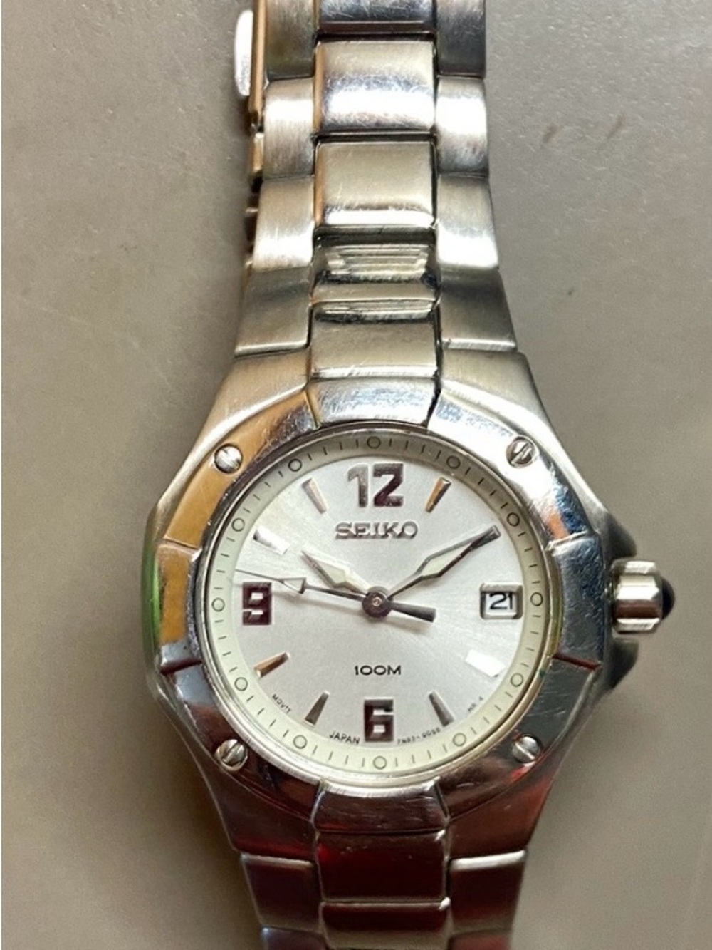 Seiko Coutura Stainless Steel Ladies Watch with Sapphire Crystal and Crown,